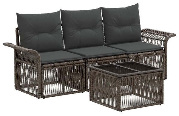 VidaXL Kerti Kanapé Szett 4 pcs Szürke polirattan