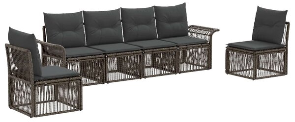 VidaXL Kerti Kanapé Szett 6 pcs Szürke polirattan