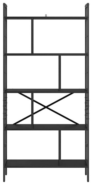 Könyvespolc Fekete tölgy 75 x 30 x 156 cm Faanyag
