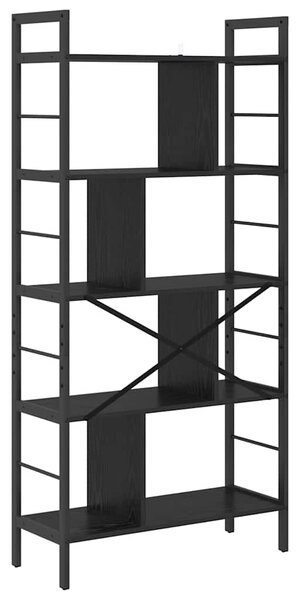 Könyvespolc Fekete tölgy 75 x 30 x 156 cm Faanyag