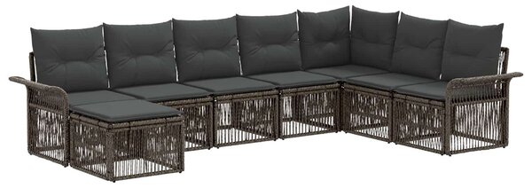 VidaXL Kerti Kanapé Szett 8 pcs Szürke polirattan