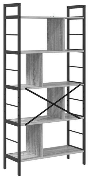 Könyvespolc Szürke Sonoma 75 x 30 x 156 cm Faanyag