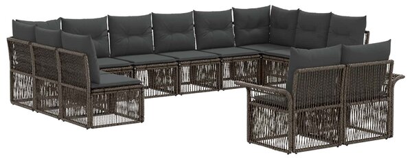 VidaXL Kerti Kanapé Szett 12 pcs Szürke polirattan