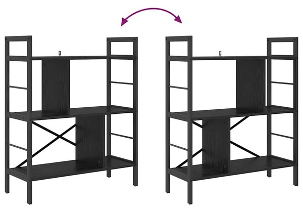 Könyvespolc Fekete tölgy 75 x 30 x 91 cm Faanyag
