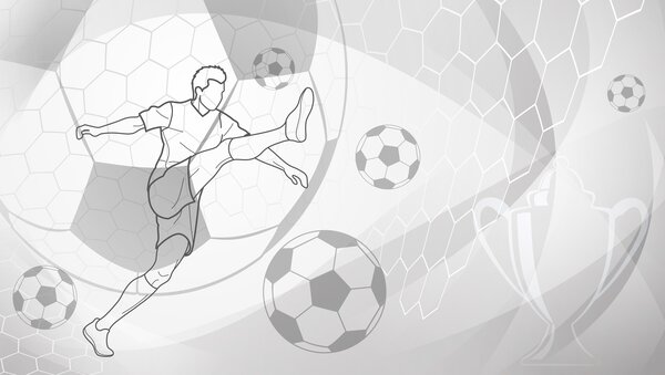 Fotótapéta Futballista és labdák, Fotótapéta tini szoba, Fotótapéta tini szoba futball, w04601v1 : Uwalls.hu