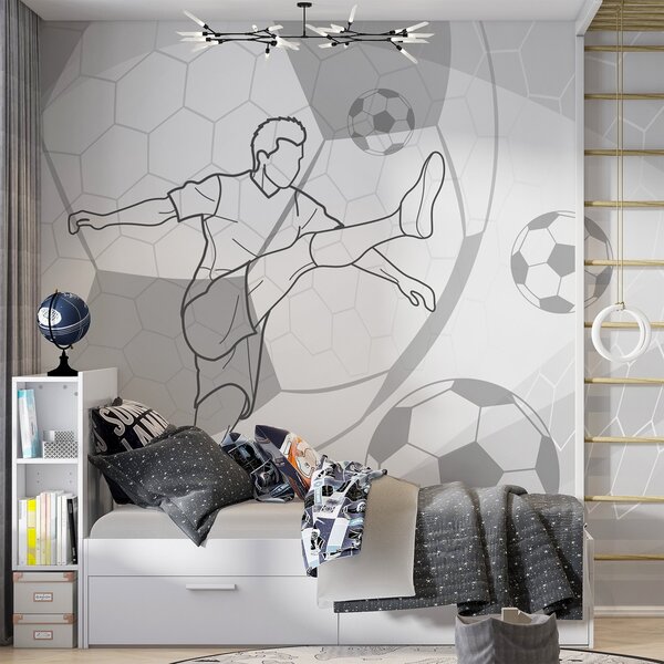 Fotótapéta Futballista és labdák, Fotótapéta tini szoba, Fotótapéta tini szoba futball, w04601v1 : Uwalls.hu