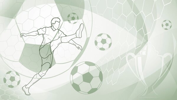 Fotótapéta Futballista és labdák, Fotótapéta tini szoba, Fotótapéta tini szoba futball, w04601v2 : Uwalls.hu