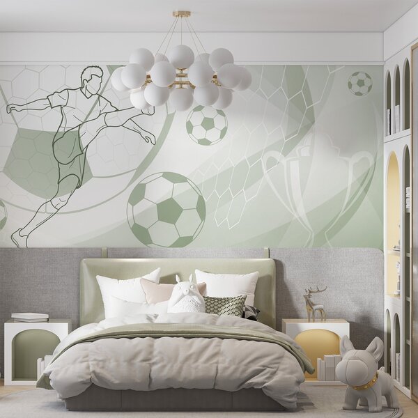 Fotótapéta Futballista és labdák, Fotótapéta tini szoba, Fotótapéta tini szoba futball, w04601v2 : Uwalls.hu