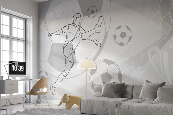 Fotótapéta Futballista és labdák, Fotótapéta tini szoba, Fotótapéta tini szoba futball, w04601v1 : Uwalls.hu