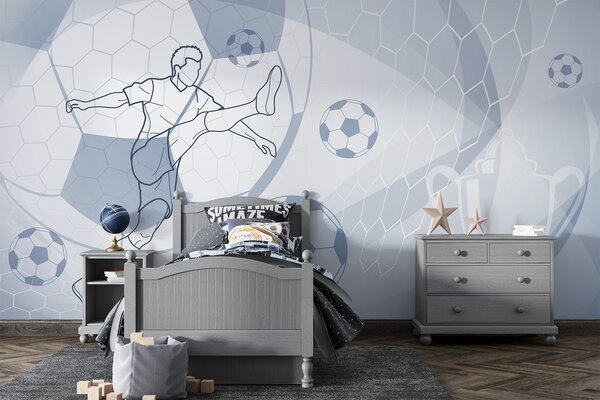 Fotótapéta Futballista és labdák, Fotótapéta tini szoba, Fotótapéta tini szoba futball, w04601 : Uwalls.hu