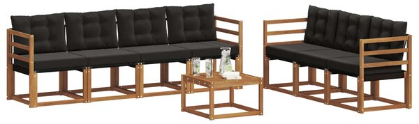 VidaXL Kültéri kanapé szett párnával 8 pcs Természetes és fekete