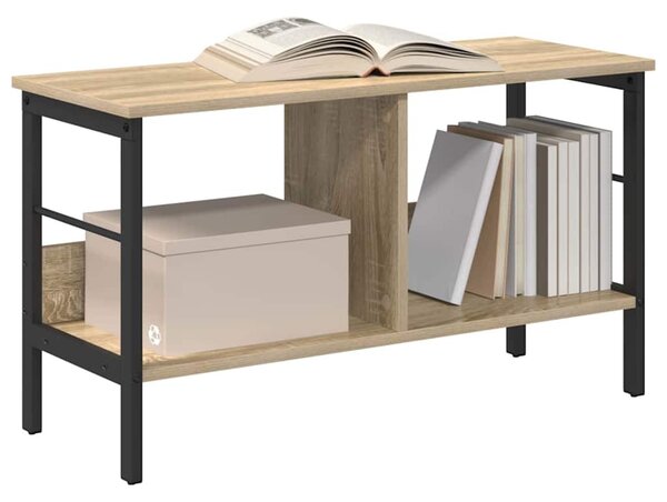 Könyvespolc 2 szintes 82 x 32 x 47 cm Szerelt Fa Sonoma tölgy