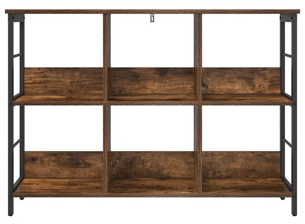 Könyvespolc 6 szintes 102 x 32 x 72,5 cm Szerelt Fa