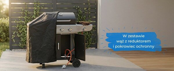 Ravanson GO-3 Gázos Kerti grillsütő - Fekete
