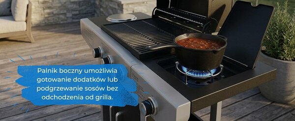 Ravanson GO-3 Gázos Kerti grillsütő - Fekete