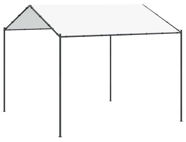 VidaXL Pavilon 4 x 4 x 2,6 m, Acél és poliészter, Fehér