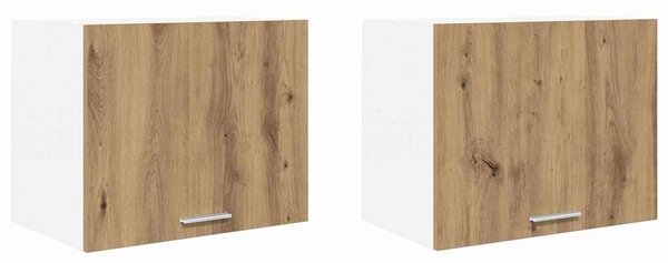 Függő szekrény 2 pcs Artisan tölgy és fehér 50 x 31 x 40 cm