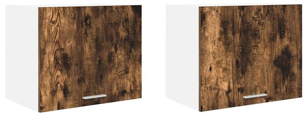 Függő szekrény 2 pcs Füstölt tölgy és fehér 50 x 31 x 40 cm