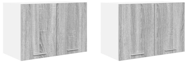 Függő szekrény 2 pcs Szürke Sonoma és fehér 60 x 31 x 40 cm