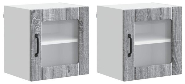 Konyhaszekrény 2 pcs Szürke Sonoma 40 x 31 x 40 cm Faanyag