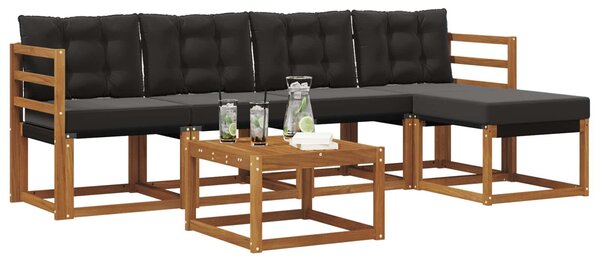 VidaXL Kültéri kanapé szett párnával 6 pcs Természetes és fekete