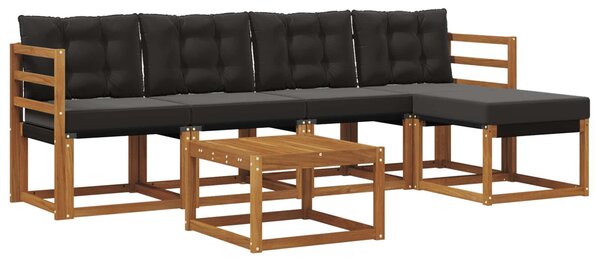 VidaXL Kültéri kanapé szett párnával 6 pcs Természetes és fekete