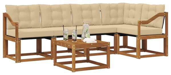 VidaXL Kültéri kanapé szett párnával 6 pcs Természetes és bézs