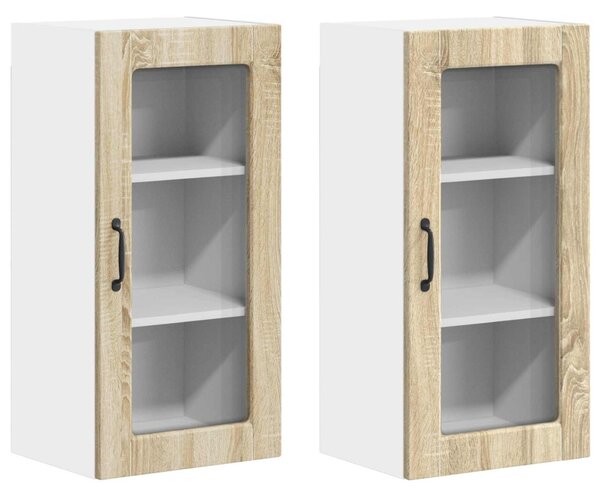 Konyhaszekrény 2 pcs Sonoma tölgy 40 x 31 x 80 cm Faanyag