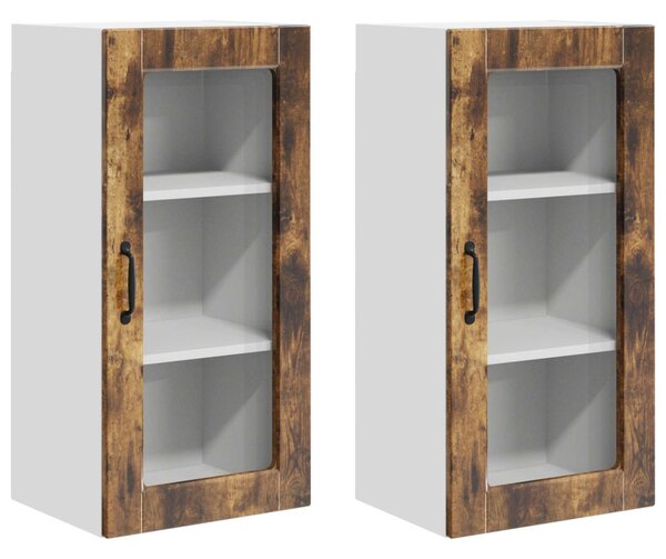 Konyhaszekrény 2 pcs Füstölt tölgy 40 x 31 x 80 cm Faanyag