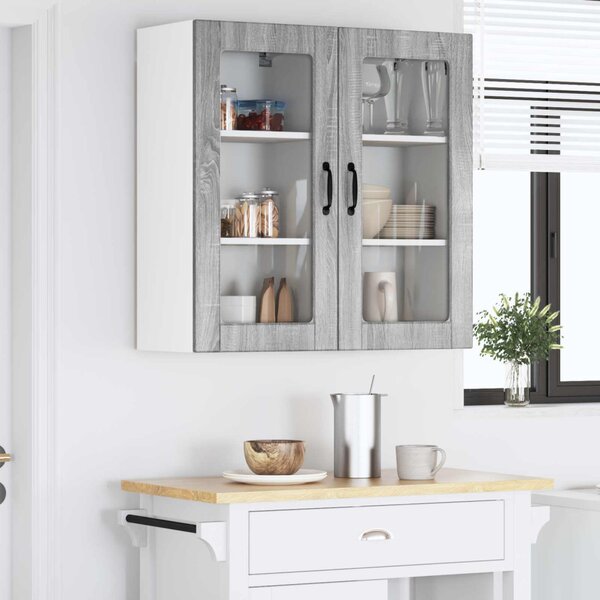 Konyhaszekrény 2 pcs Szürke Sonoma 40 x 31 x 80 cm Faanyag