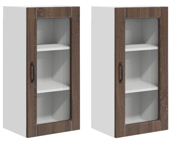 Konyhaszekrény 2 pcs Barna Tölgy 40 x 31 x 80 cm Faanyag