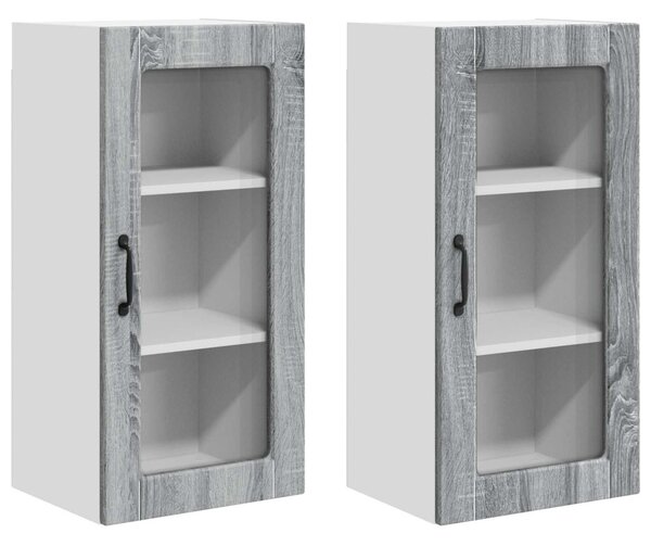 Konyhaszekrény 2 pcs Szürke Sonoma 40 x 31 x 80 cm Faanyag