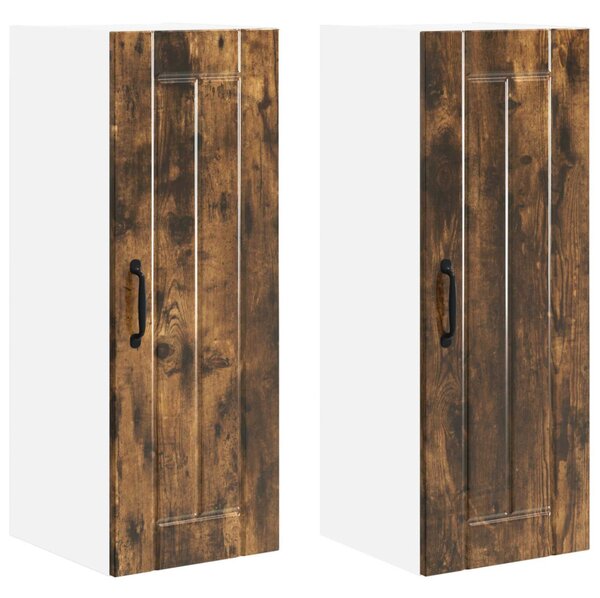 Konyhaszekrény 2 pcs Füstölt tölgy 30 x 31 x 80 cm Faanyag