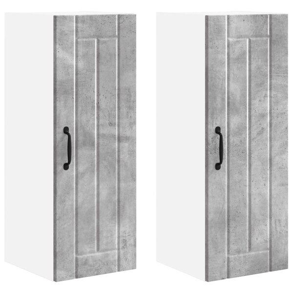 Konyhaszekrény 2 pcs Beton Szürke 30 x 31 x 80 cm Faanyag