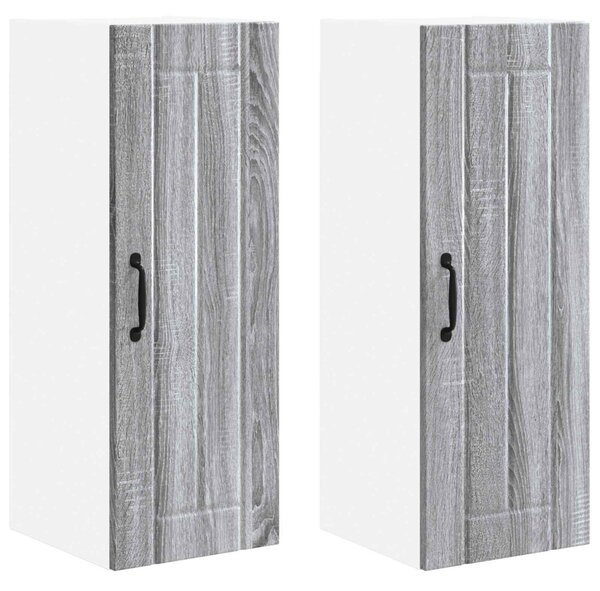 Konyhaszekrény 2 pcs Szürke Sonoma 30 x 31 x 80 cm Faanyag
