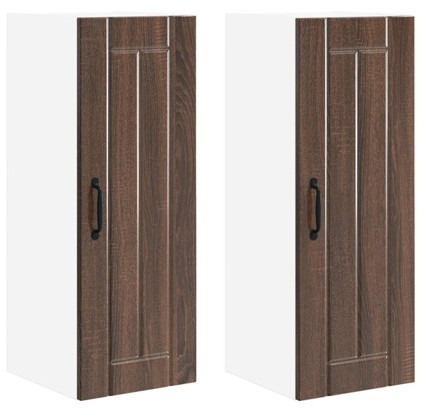 Konyhaszekrény 2 pcs Barna Tölgy 30 x 31 x 80 cm Faanyag