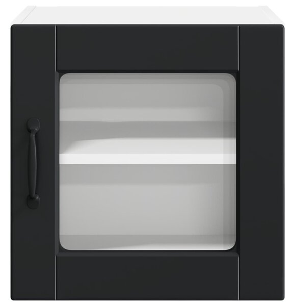 Konyhaszekrény polcokkal 2 pcs Fekete 40 x 31 x 40 cm Faanyag