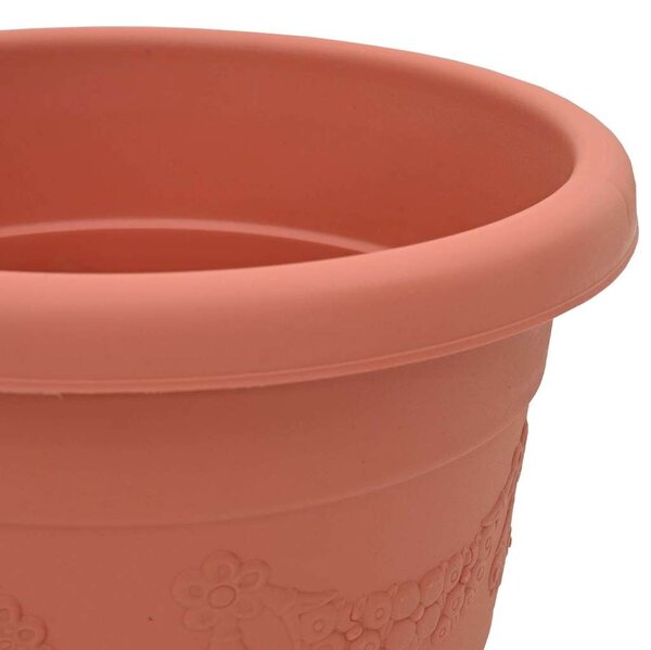 VidaXL Kerek Virágcserép 24 pcs Tégla Vörös Ø 39 x 32 cm Műanyag