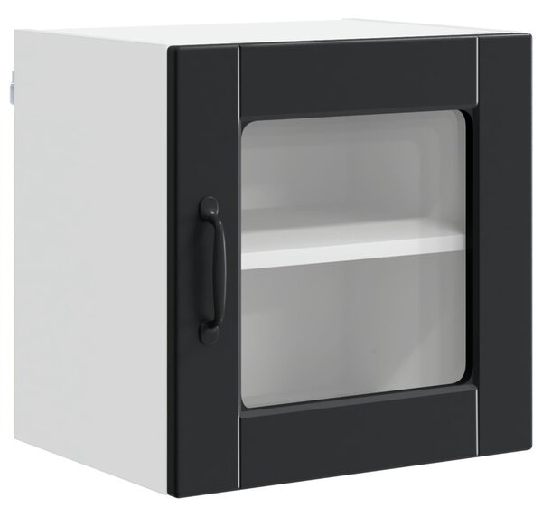 Konyhaszekrény polcokkal 2 pcs Fekete 40 x 31 x 40 cm Faanyag