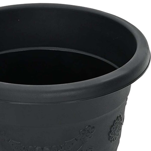 VidaXL Kerek Virágcserép 24 pcs Fekete Ø 39 x 32 cm Műanyag