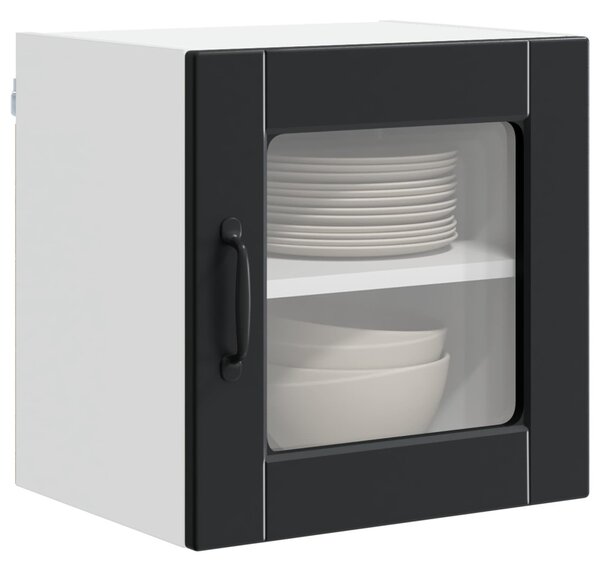 Konyhaszekrény polcokkal 2 pcs Fekete 40 x 31 x 40 cm Faanyag