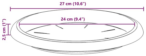 VidaXL Növénycserép 24 pcs Fekete Ø 39 x 32 cm Műanyag