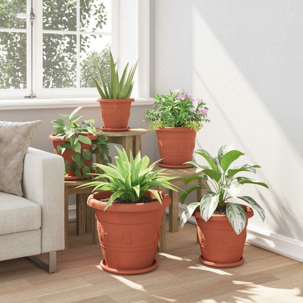 VidaXL Növénycserép 24 pcs Tégla Vörös Ø 39 x 32 cm Műanyag