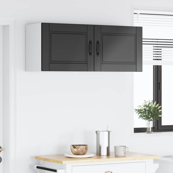 Konyhaszekrény polcokkal 2 pcs Fekete 50 x 31 x 40 cm Faanyag