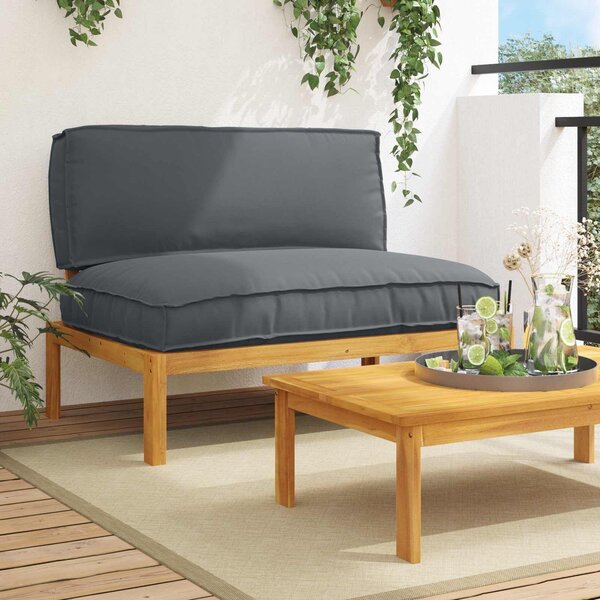 VidaXL Kanapé Szett párnával Antracit 120 x 92 x 69 cm Tömör Akácfa