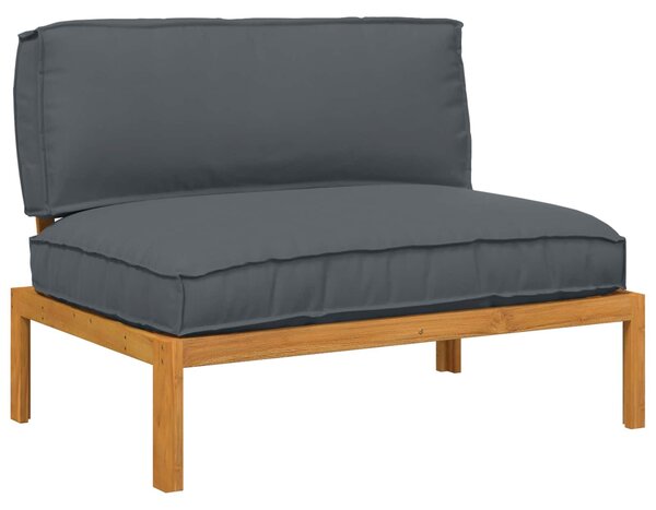 VidaXL Kanapé Szett párnával Antracit 120 x 92 x 69 cm Tömör Akácfa