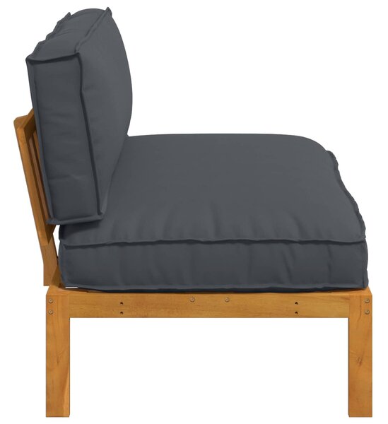 VidaXL Kanapé Szett párnával Antracit 120 x 92 x 69 cm Tömör Akácfa