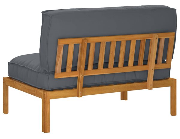 VidaXL Kanapé Szett párnával Antracit 120 x 92 x 69 cm Tömör Akácfa