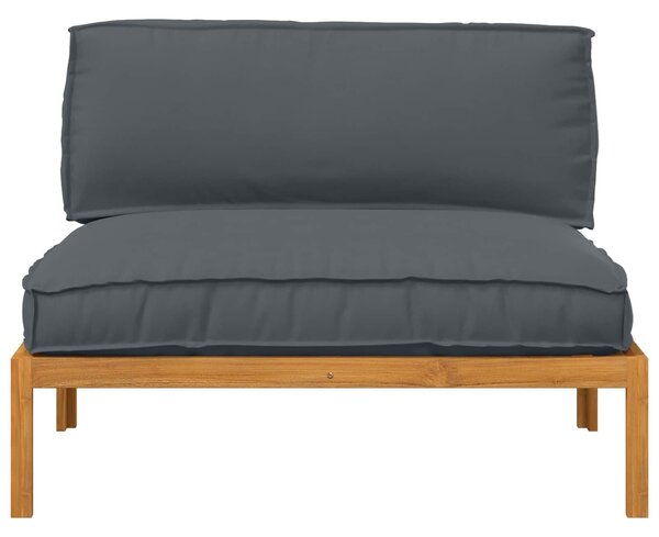 VidaXL Kanapé Szett párnával Antracit 120 x 92 x 69 cm Tömör Akácfa