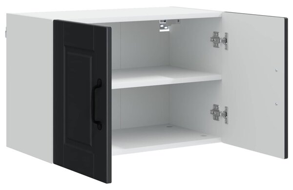 Konyhaszekrény polcokkal 2 pcs Fekete 60 x 31 x 40 cm Faanyag